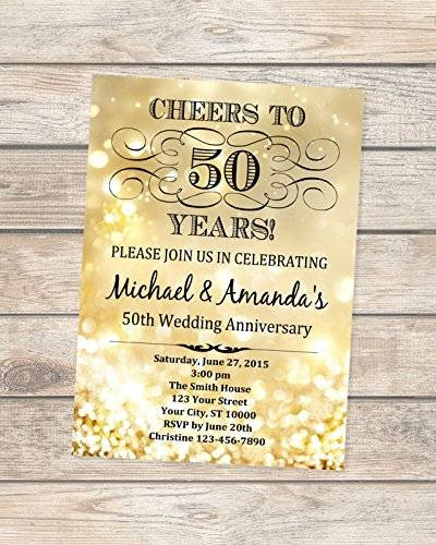 50 Wedding Anniversary Invitations
 Amazon 50th Golden Wedding Anniversary Invitation
