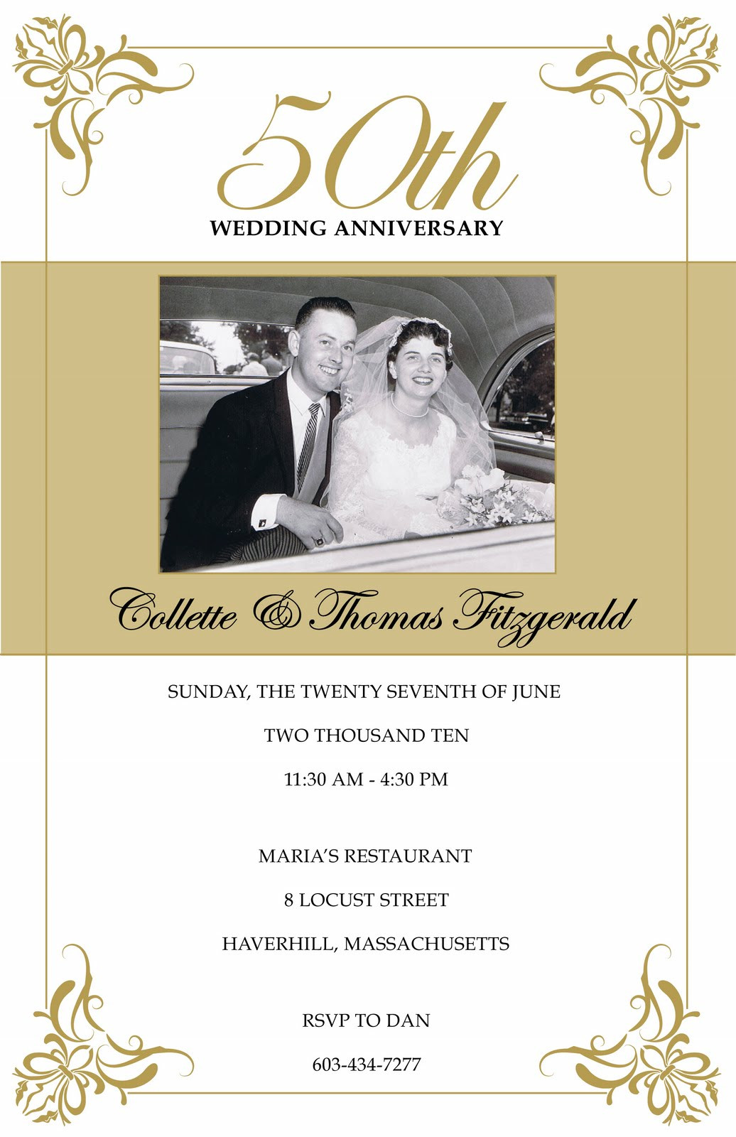 50 Wedding Anniversary Invitations
 AnnaGraham design 50th Anniversary