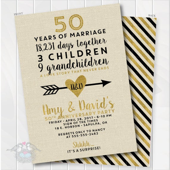 50 Wedding Anniversary Invitations
 Golden Wedding Anniversary Invitation 50th Anniversary