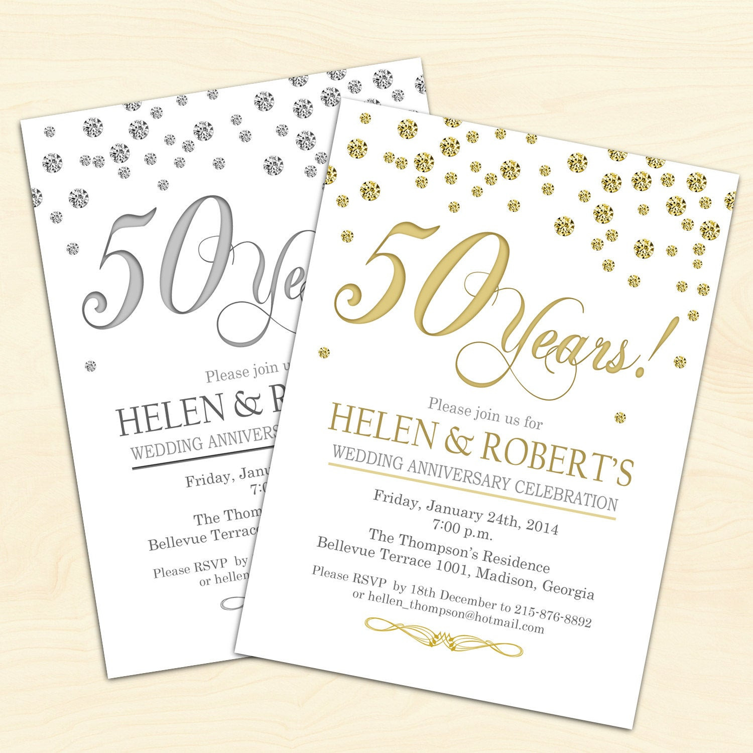 50 Wedding Anniversary Invitations
 50th Wedding Anniversary Invitation Confetti Gold White