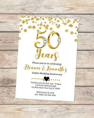 50 Wedding Anniversary Invitations
 Amazon 50th Wedding Anniversary Invitation Black And