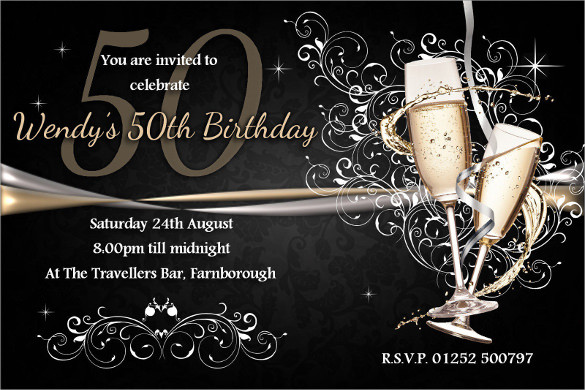 50th Birthday Party Invitation Template
 45 50th Birthday Invitation Templates – Free Sample
