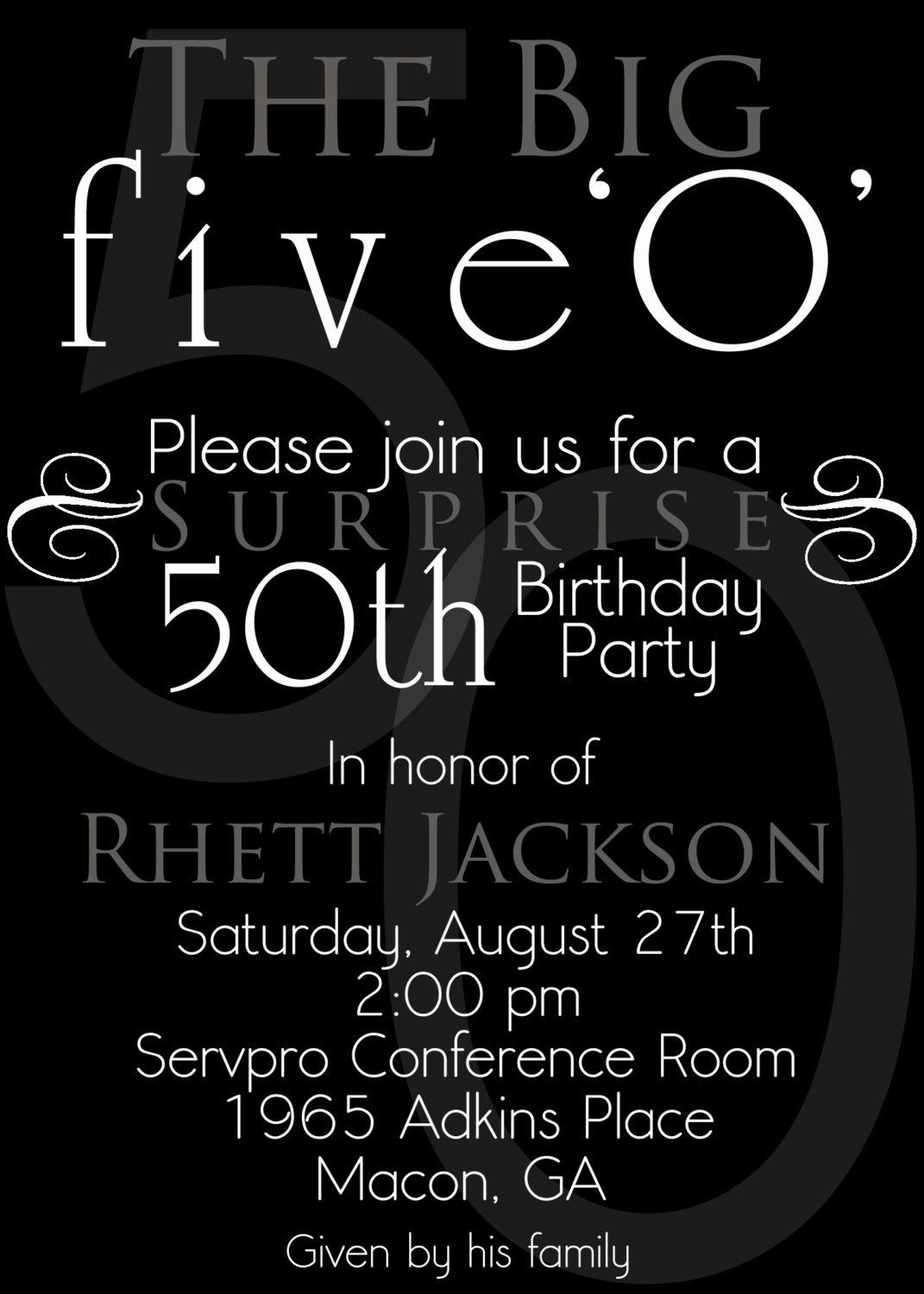 50th Birthday Party Invitations Ideas
 nice The 50th Birthday Invitation Template Free Templates