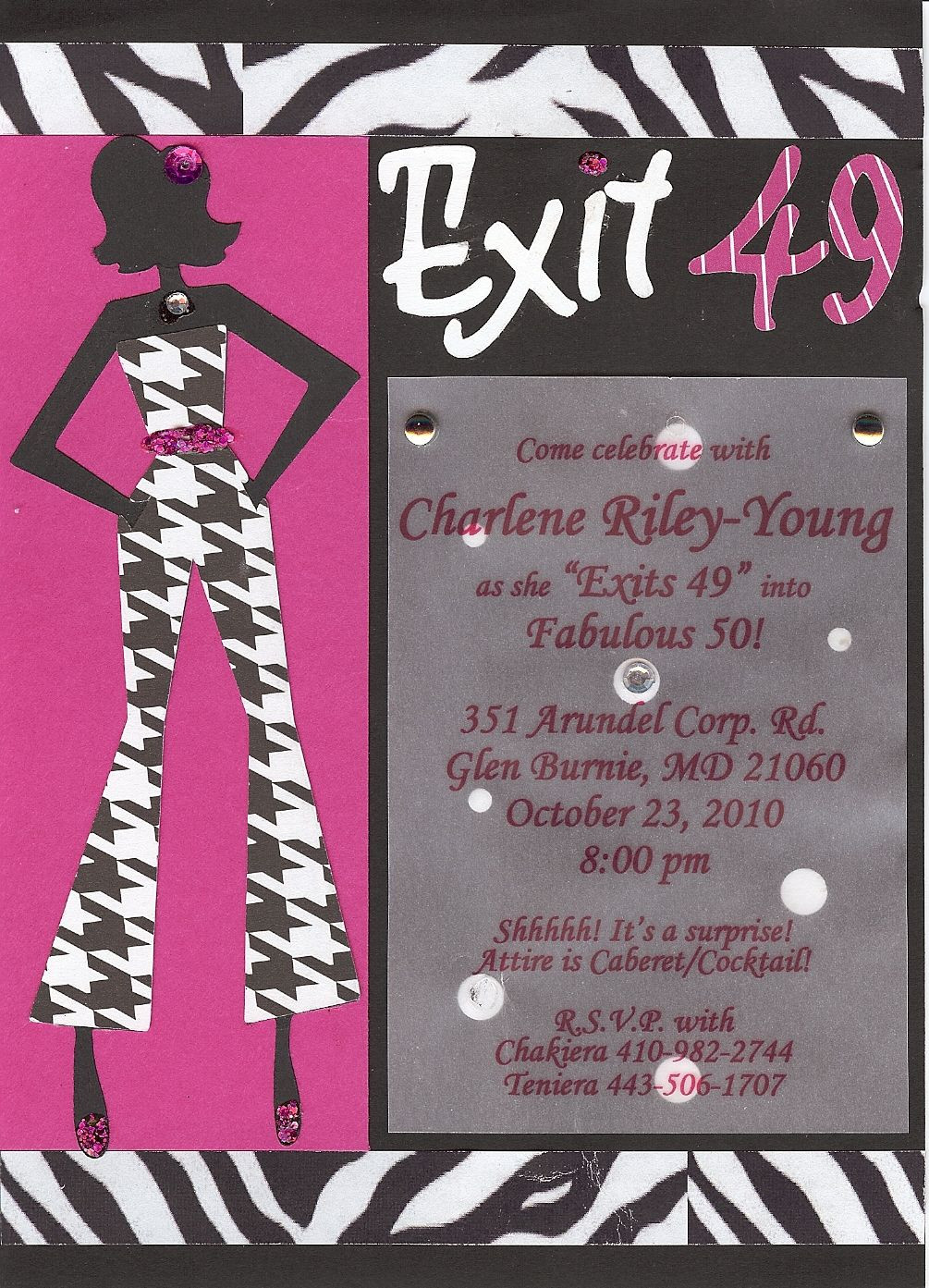 50th Birthday Party Invitations Ideas
 50th Birthday Party Invite for a fiesty Lady