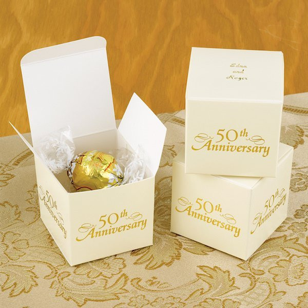 50th Wedding Anniversary Party Favors
 Personalized 50th Anniversary Favor Boxes Set of 25
