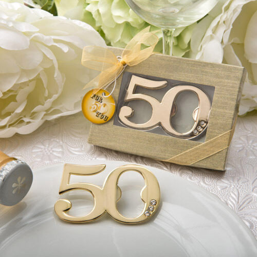50th Wedding Anniversary Party Favors
 1 50th 50 Gold Bottle Opener Favor Anniversary Birthday