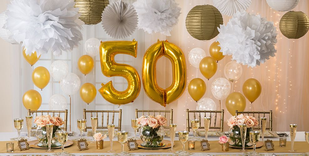 50th Wedding Anniversary Party Favors
 Golden 50th Wedding Anniversary Party Supplies 50th