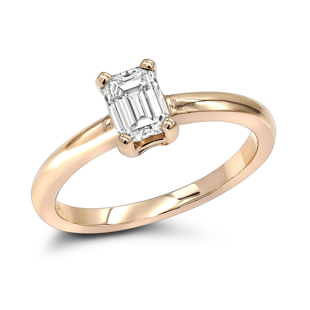 5ct Diamond Engagement Rings
 14K Gold Emerald Cut Diamond Solitaire Engagement Ring 0 5ct