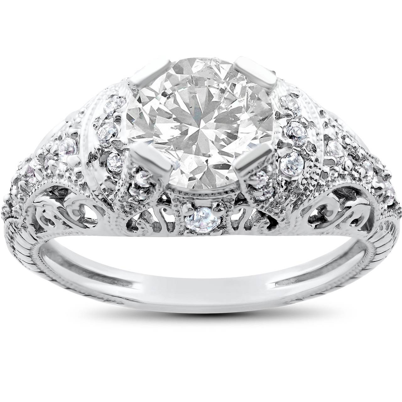 5ct Diamond Engagement Rings
 Vintage Enhanced Diamond Engagement Ring 1 1 5ct Filligre