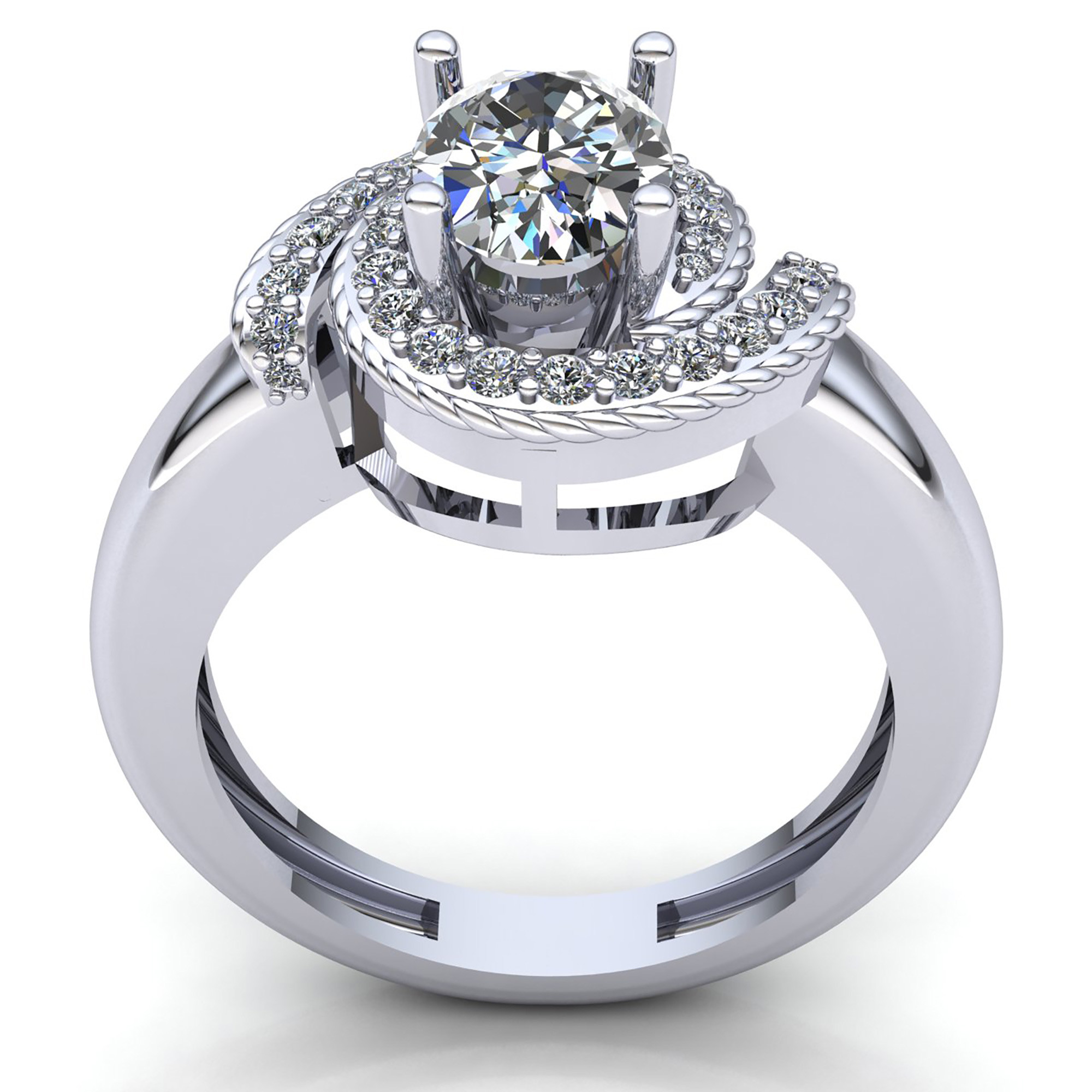 5ct Diamond Engagement Rings
 0 5ct Oval Diamond La s Swirl Solitaire Engagement Ring