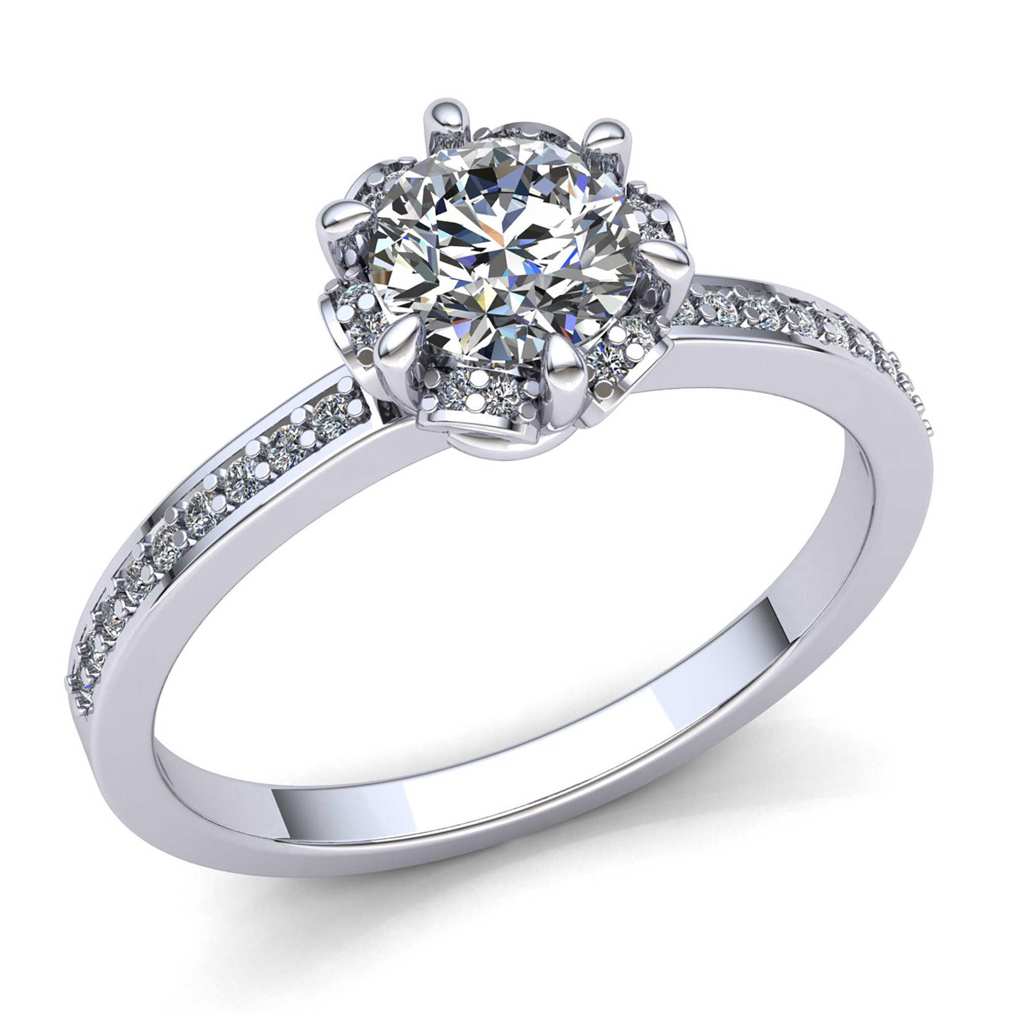 5ct Diamond Engagement Rings
 1 5ct Round Cut Diamond La s Bridal Accent Solitaire