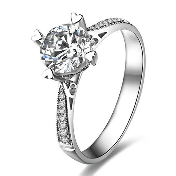 5ct Diamond Engagement Rings
 0 5CT SI H Diamond Engagement Rings GVBORI 18K White Gold