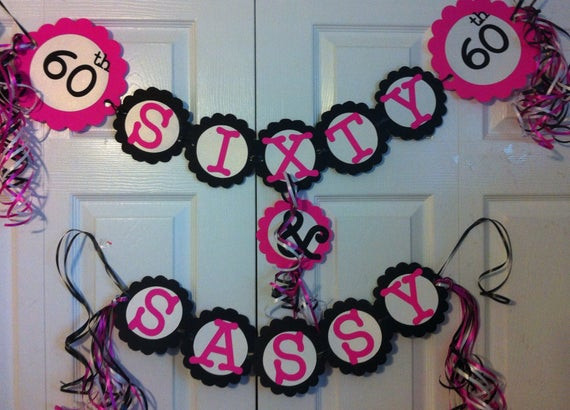 60 Birthday Party Decorations
 60th Birthday Decorations Party Banner Sixty & Sassy