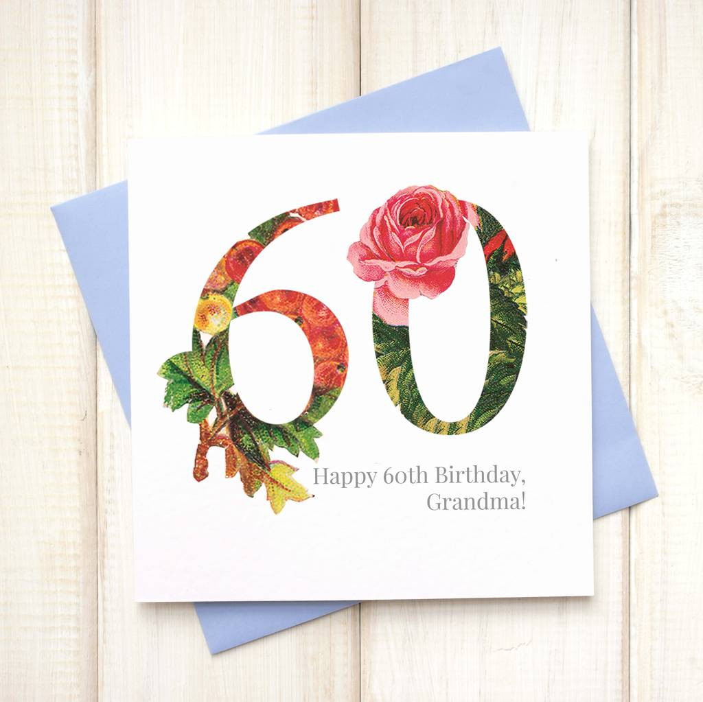 60th Birthday Card
 personalised floral 60th birthday card by chi chi moi
