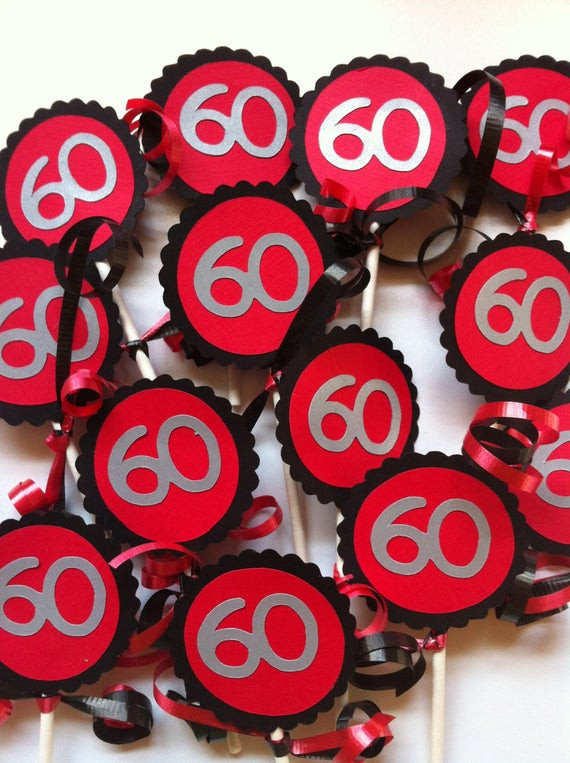 60th Birthday Decorating Ideas
 60th Birthday Decorations Cupcake Toppers