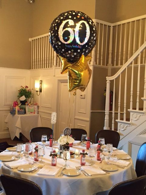 60th Birthday Decorating Ideas
 60th birthday party centerpiece in black and gold