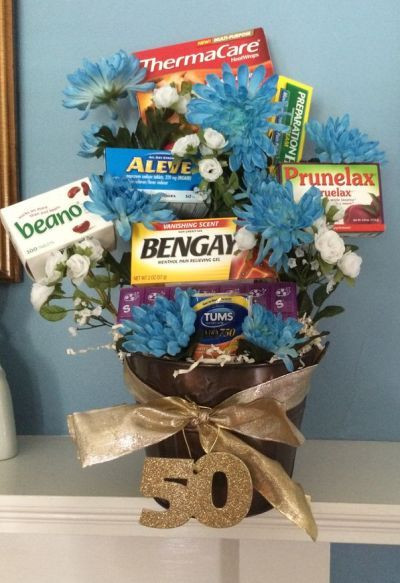 60Th Birthday Gag Gift Ideas
 Old age reme s tucked into a flower arrangement is a