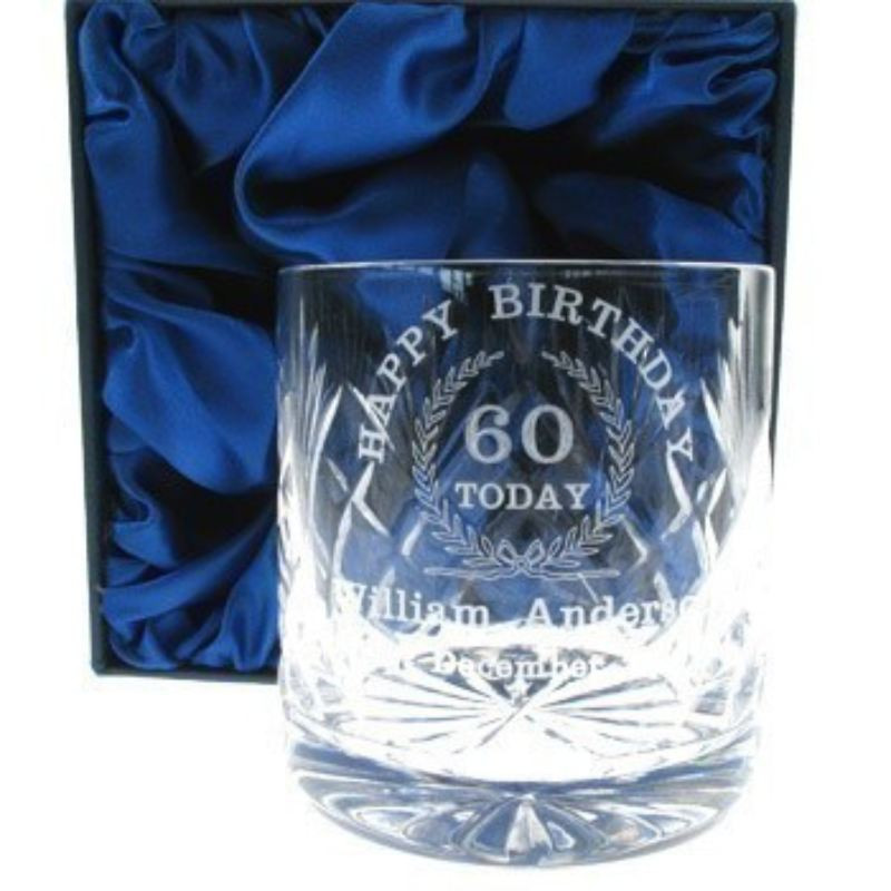 60th Birthday Gifts For Him
 60th Birthday Whisky Glass Engraved The Personalised