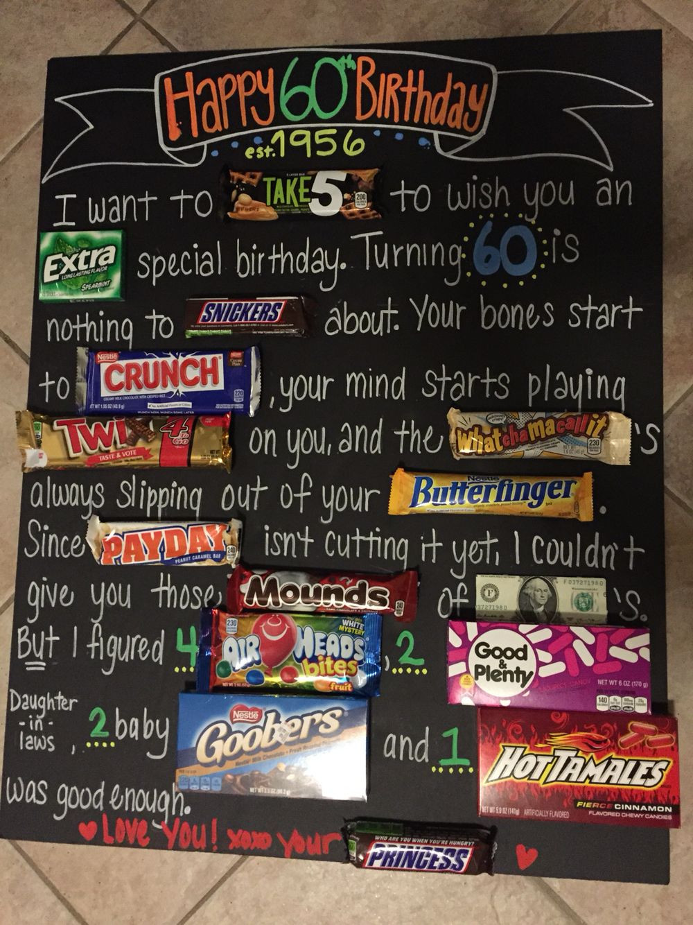 60th Birthday Gifts For Him
 Dad s 60th birthday candy board