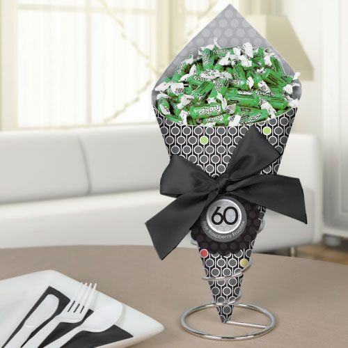 60th Birthday Table Decorations
 Adult 60th Birthday Candy Bouquet with Frooties
