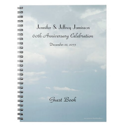 60th Wedding Anniversary Guest Book
 60th Anniversary Party Guest Book Sky & Clouds Notebook