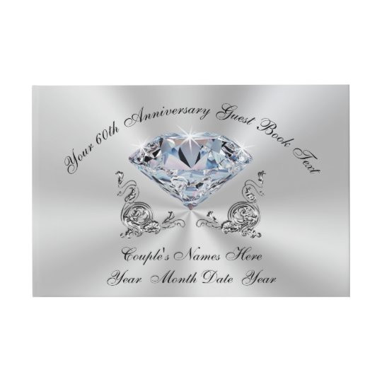 60th Wedding Anniversary Guest Book
 Personalised 60th Wedding Anniversary Guest Book