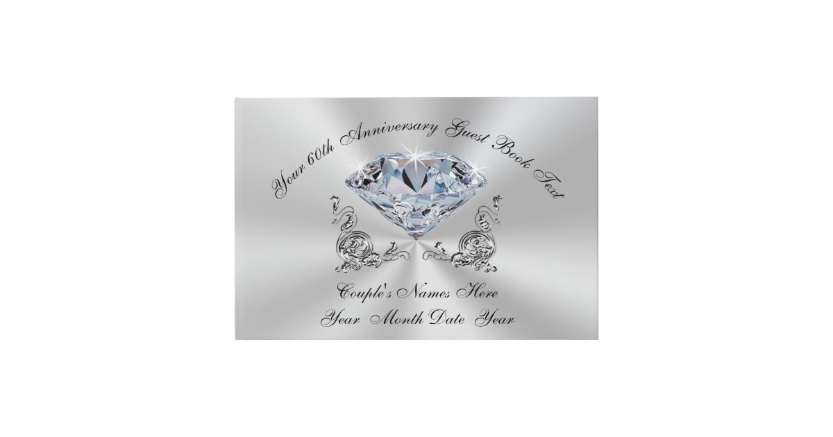 60th Wedding Anniversary Guest Book
 Personalized 60th Wedding Anniversary Guest Book