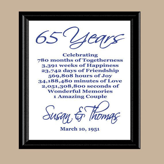 65Th Wedding Anniversary Gift Ideas
 65th Anniversary Print Sapphire Anniversary by