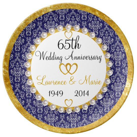 65Th Wedding Anniversary Gift Ideas
 Personalized 65th Anniversary Porcelain Plate