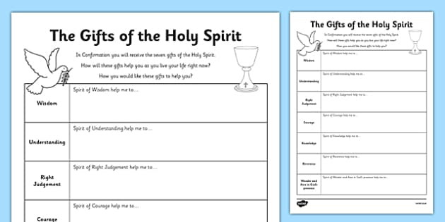 7 Gifts Of The Holy Spirit For Kids
 The Gifts of the Holy Spirit Worksheet Worksheet Irish