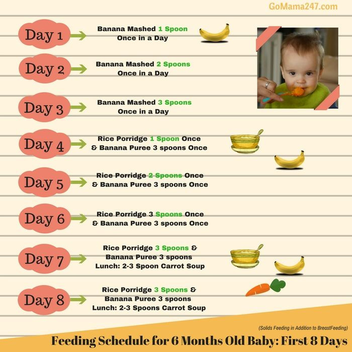 7 Month Old Baby Food Recipes
 Food Chart for 6 months old Baby First Week