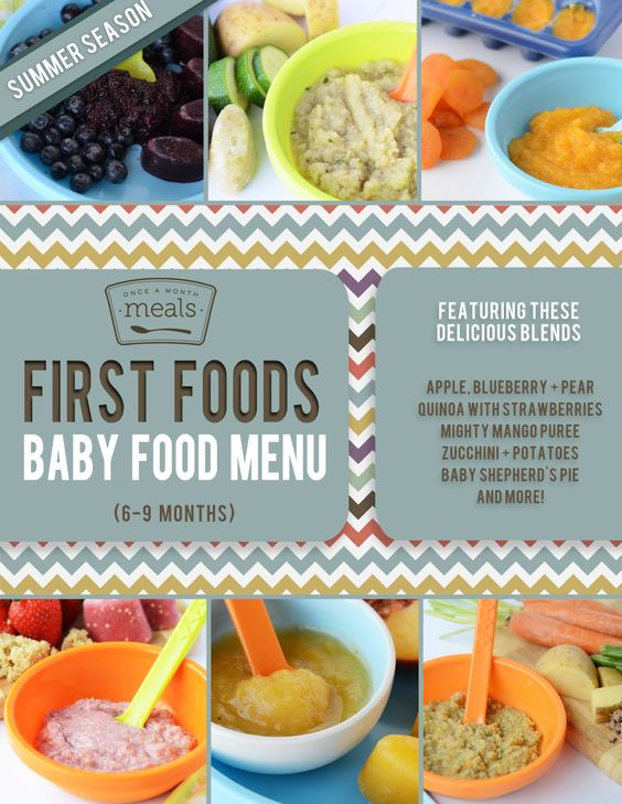 7 Month Old Baby Food Recipes
 First Foods 6 9 Month Summer Baby Food Menu