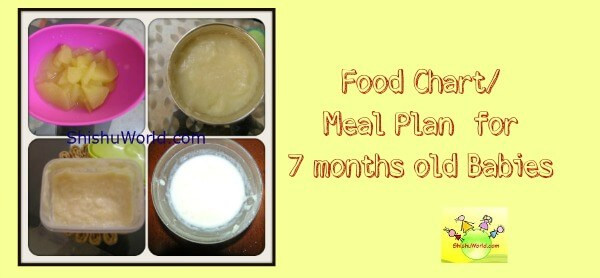 7 Month Old Baby Food Recipes
 7 Month Baby Food Chart Weekly Meal Plan for 7 Months