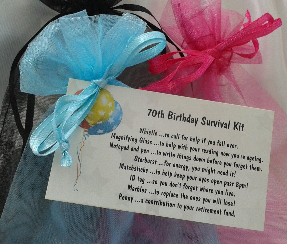 70 Birthday Gift
 70th survival kit female male novelty birthday by