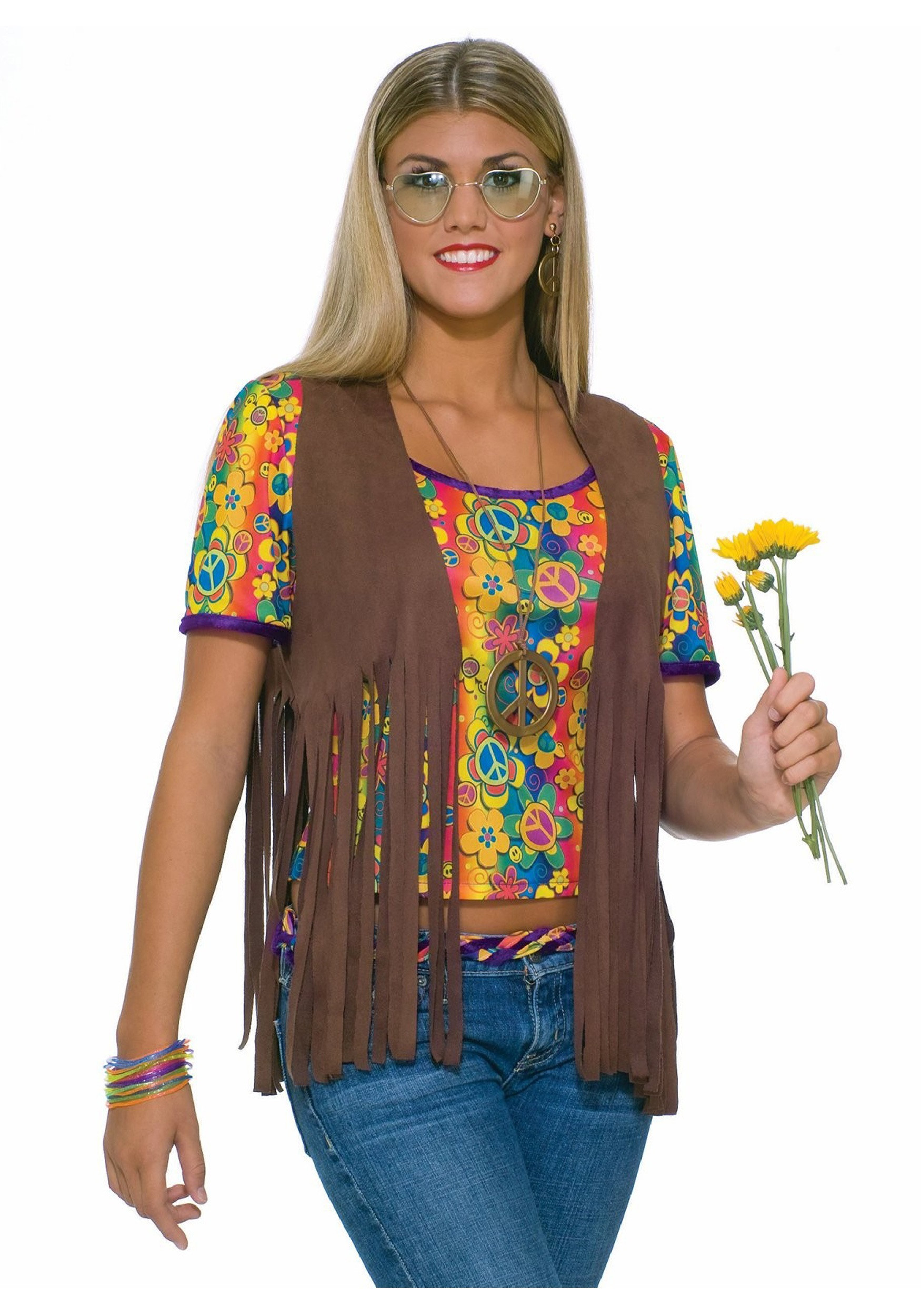 70S Flower Child Fashion
 y Hippie Vest