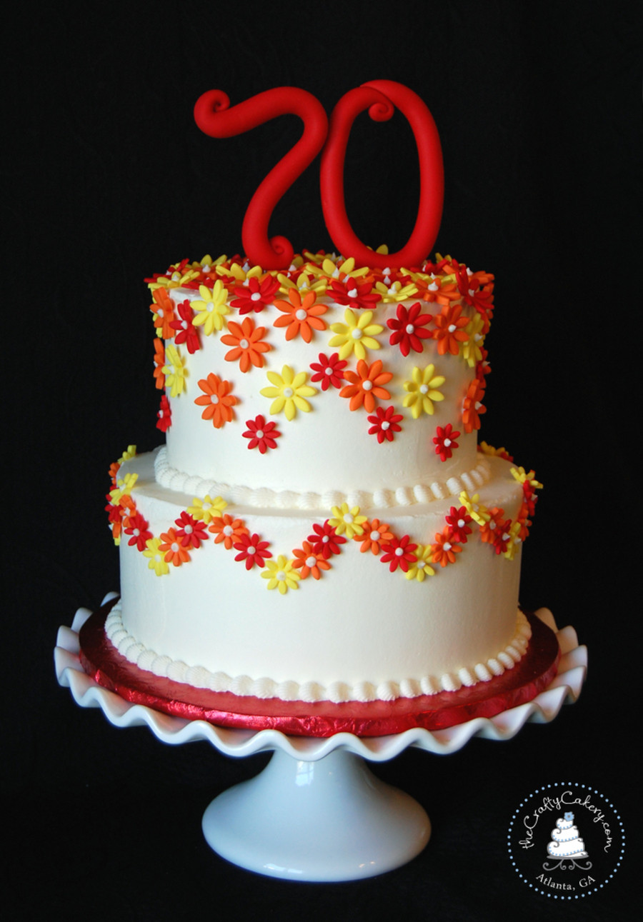 70th Birthday Cakes
 Daisy Themed 70Th Birthday Cake Buttercream Iced With