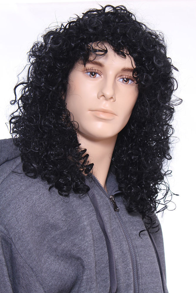80S Black Hairstyles
 Deluxe High Quality Mens 80 s Curly Slash Wig Guitar
