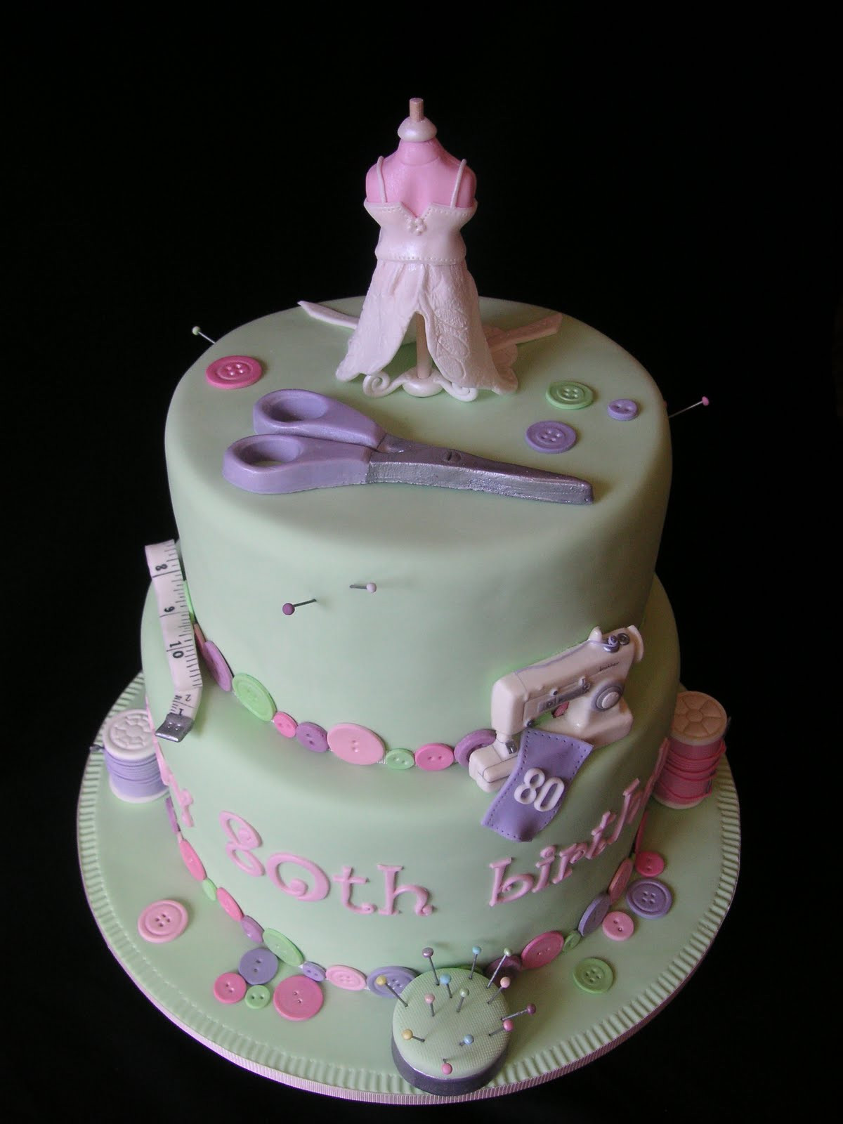 80th Birthday Cakes
 Just call me Martha Sewing 80th birthday cake