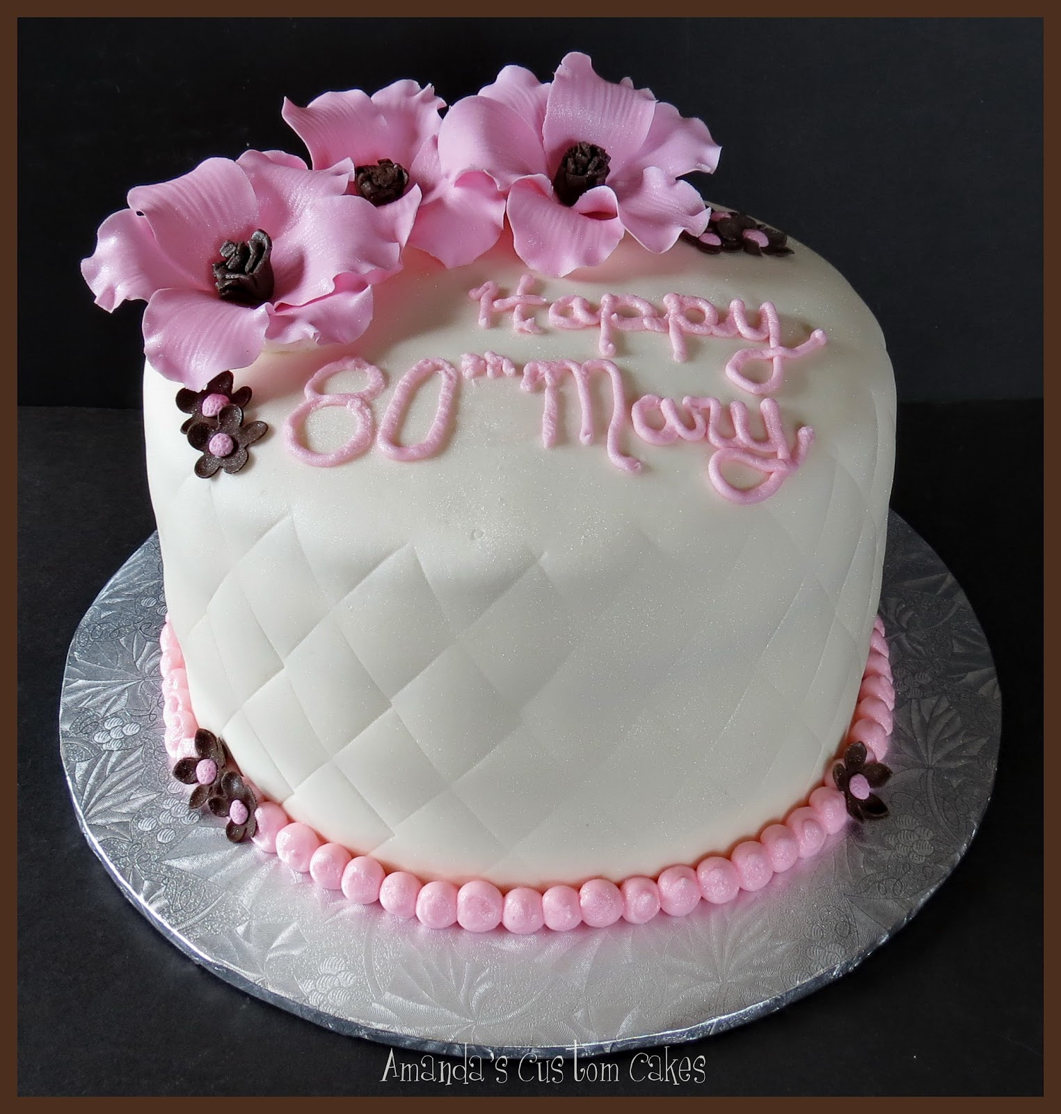 80th Birthday Cakes
 Amanda s Custom Cakes 80th Birthday Celebration