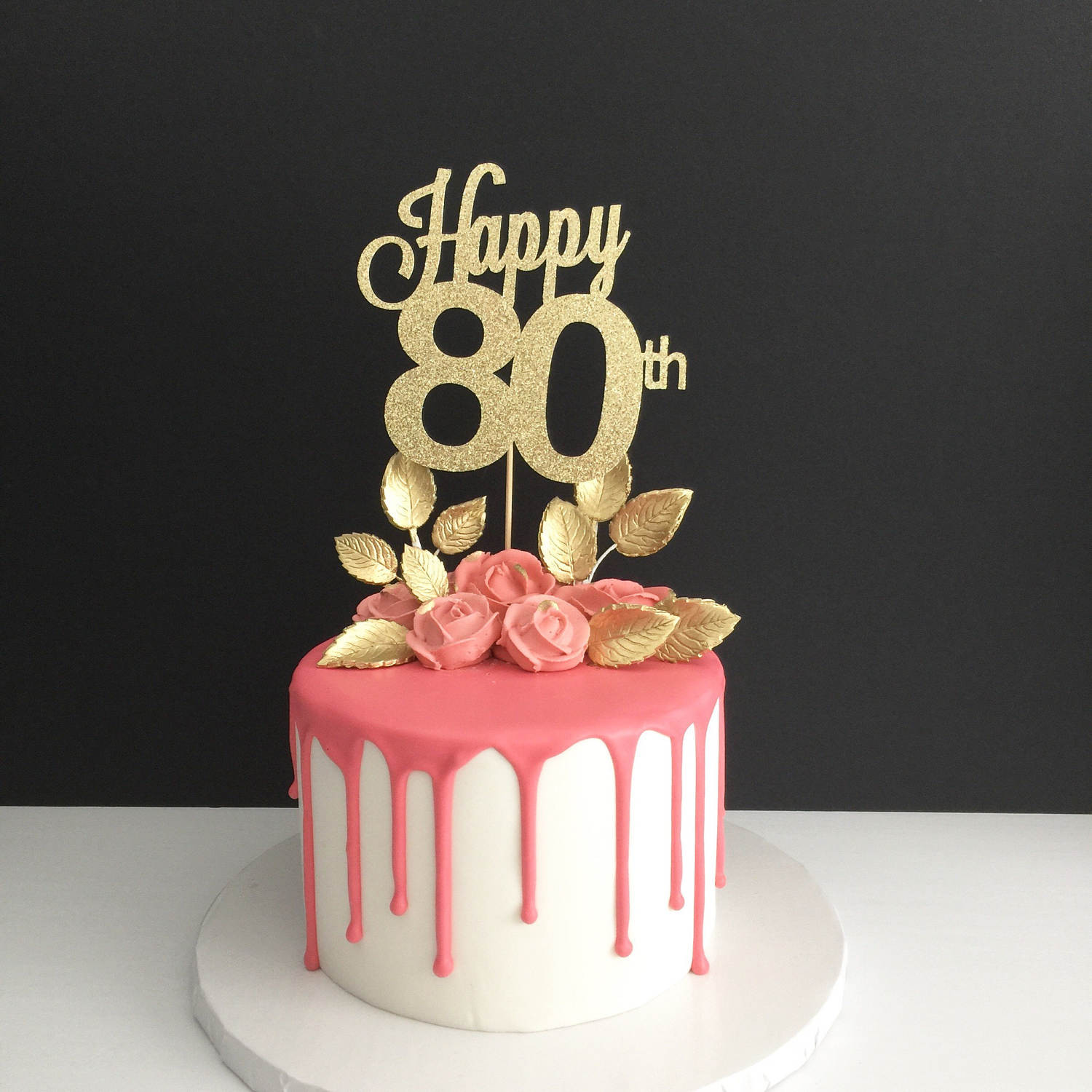 80th Birthday Cakes
 ANY AGE 80th Birthday Cake Topper Happy 80th Cake Topper