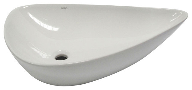 Above Mount Bathroom Sink
 EAGO BA138 White Tear Drop Ceramic Mount Bath Sink