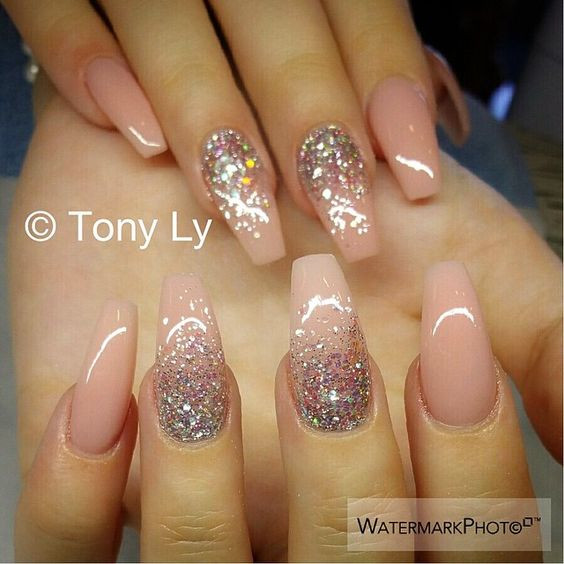 Acrylic Nails With Glitter
 Top 60 Gorgeous Glitter Acrylic Nails