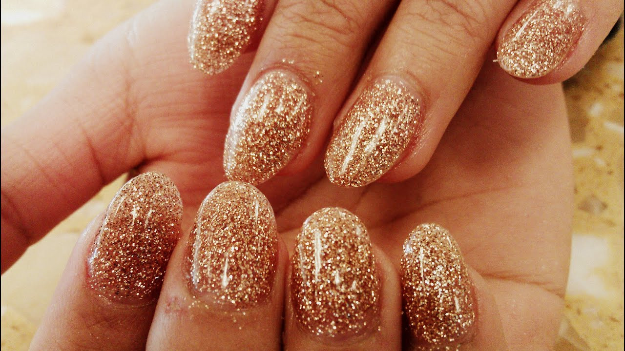 Acrylic Nails With Glitter
 GOLD GLITTER ACRYLIC NAIL DESIGNS HOW TO