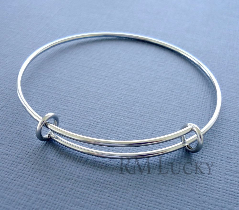 Adjustable Charm Bracelets
 Expandable wire bangle charm bracelet Stainless Steel