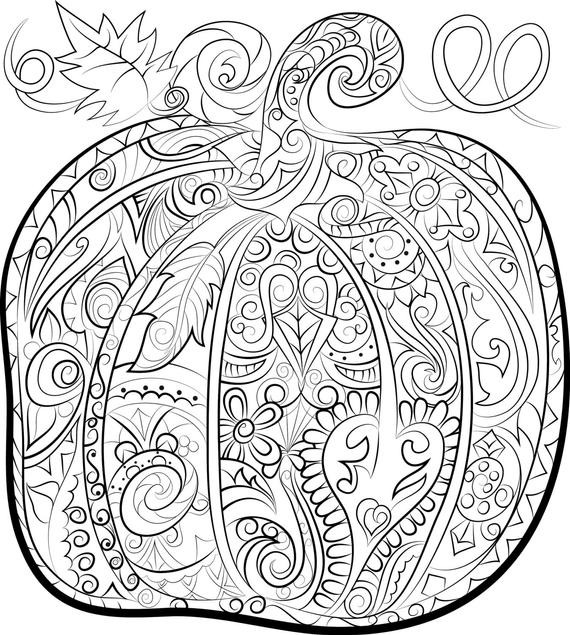 Adult Coloring Book Download
 Items similar to Pumpkin adult colouring page Halloween