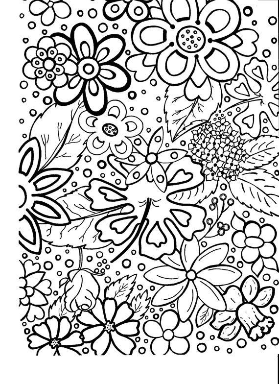 Adult Coloring Pages Patterns Flowers
 Adult Coloring Page Flowers Coloring Hand by BigTRanchSoap