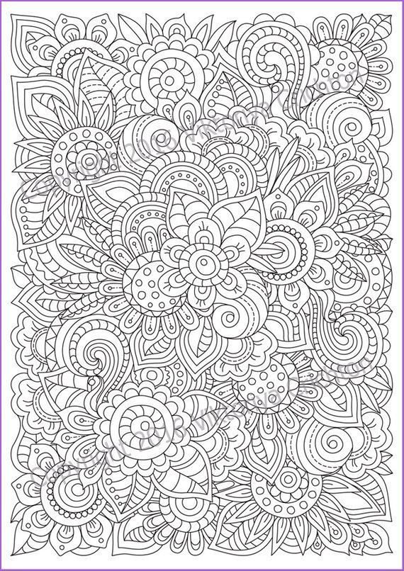 Adult Coloring Pages Patterns Flowers
 Coloring pages for adults doodle flowers printable PDF