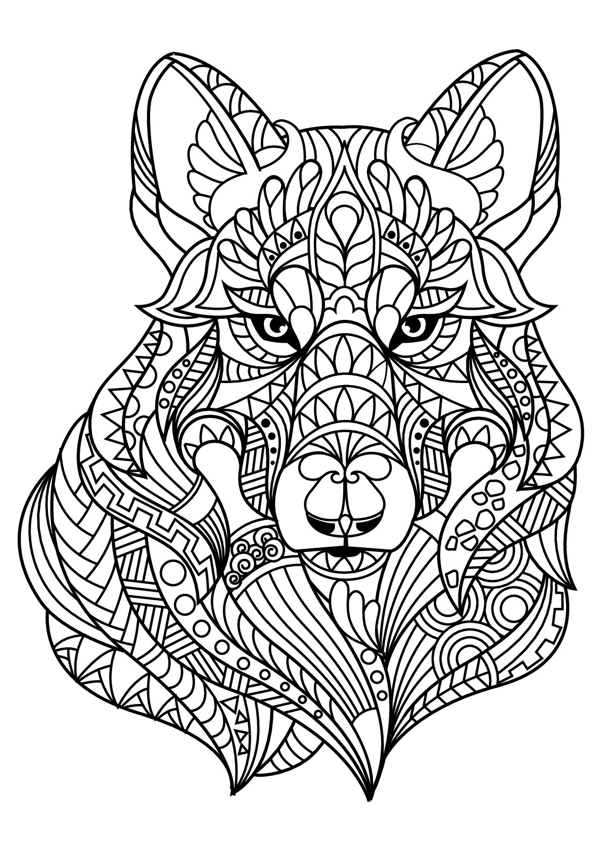 Adult Coloring Pages Wolf
 Free book wolf Wolves Adult Coloring Pages