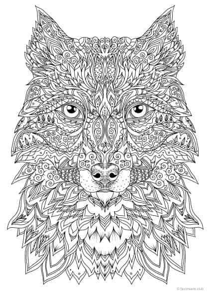 Adult Coloring Pages Wolf
 Wolf Printable Adult Coloring Pages from Favoreads
