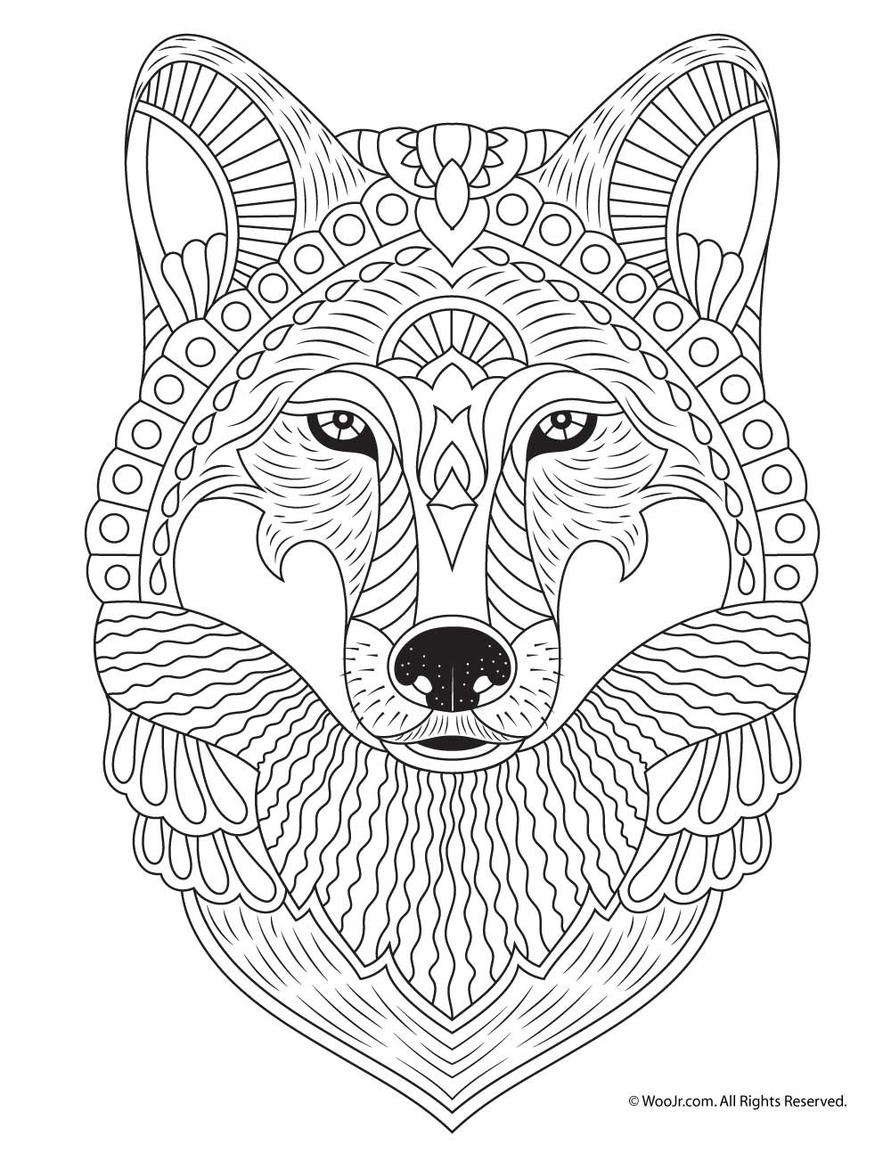 Adult Coloring Pages Wolf
 Wolf Adult Coloring Page